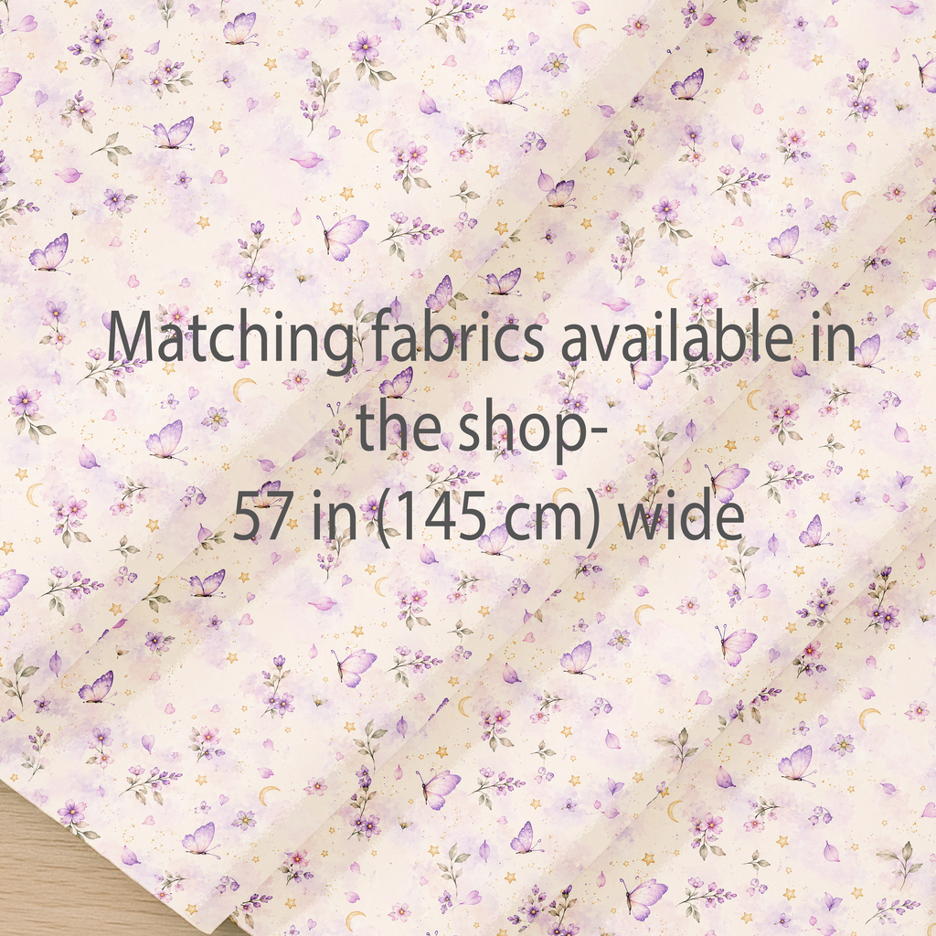 Fairy Girl & Bunny Quilt Fabric Panel Set, Lavender Storybook, Baby Nursery, Cotton Quilting