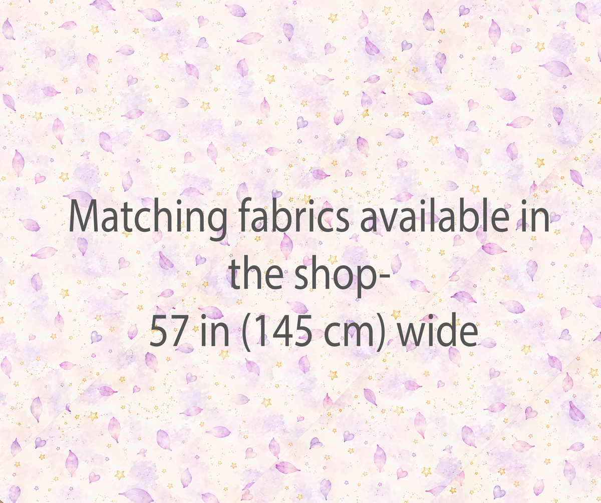 Fairy Girl & Bunny Quilt Fabric Panel Set, Lavender Storybook, Baby Nursery, Cotton Quilting