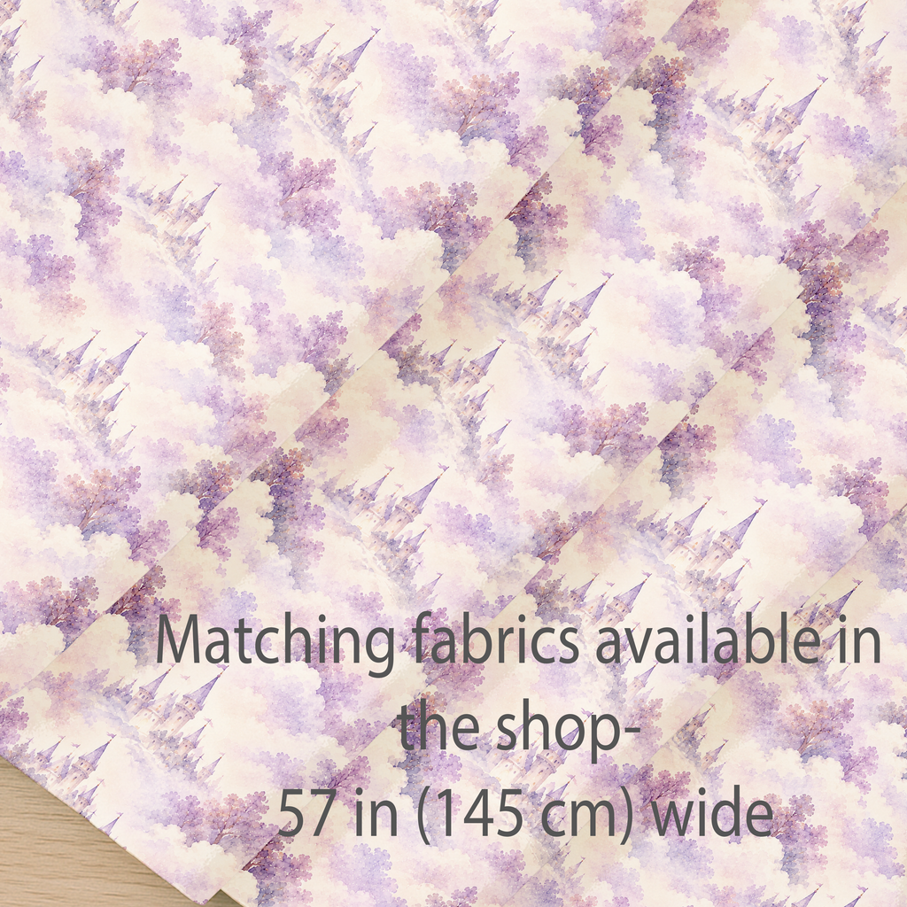 Fairy Girl & Bunny Quilt Fabric Panel Set, Lavender Storybook, Baby Nursery, Cotton Quilting