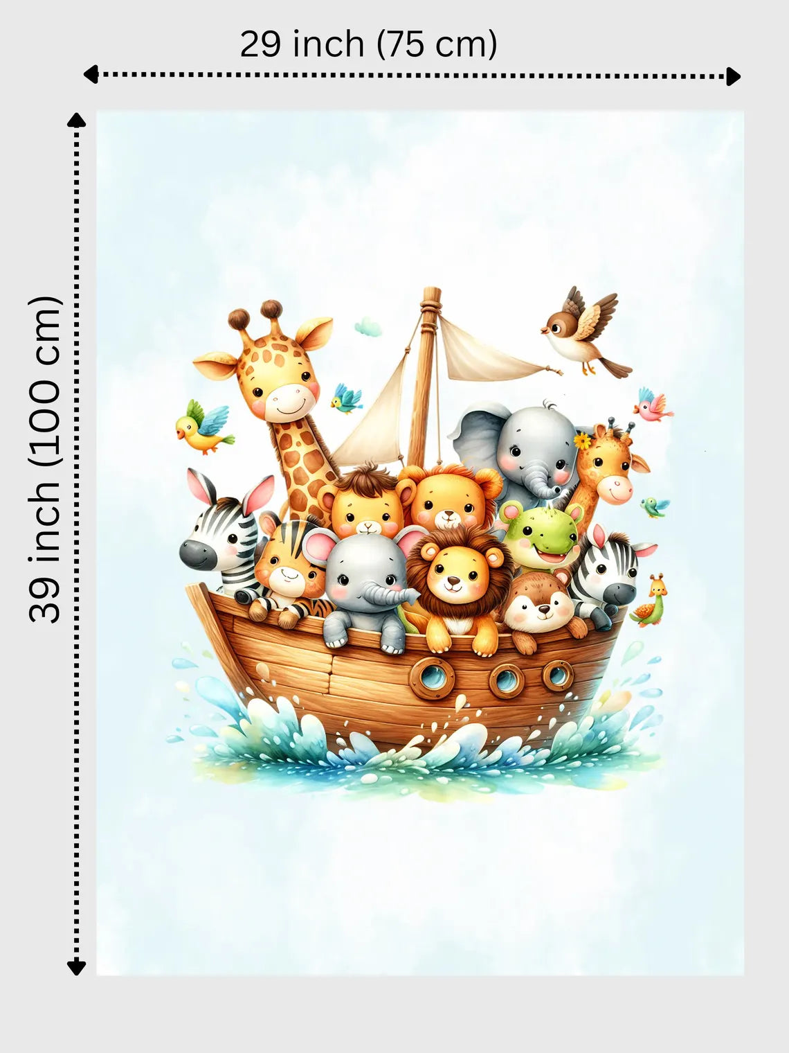 Maison De Flufari TM - Noah Ark Animal Fabric Panel for Quilting