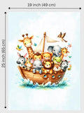 Maison De Flufari TM - Noah Ark Animal Fabric Panel for Quilting