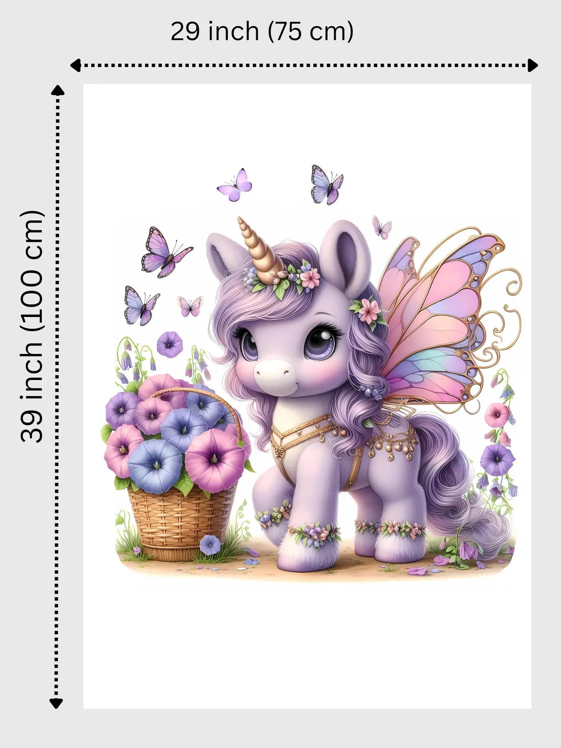 Maison De Flufari TM - Purple Unicorn Fabric Panel