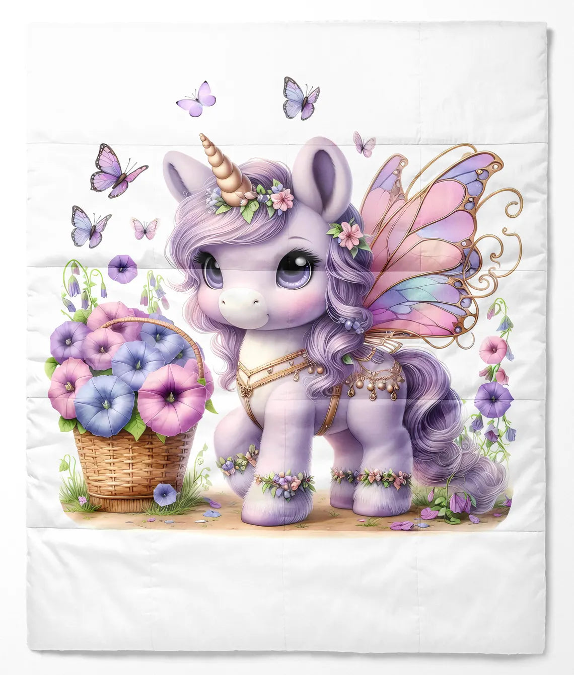 Maison De Flufari TM - Purple Unicorn Fabric Panel