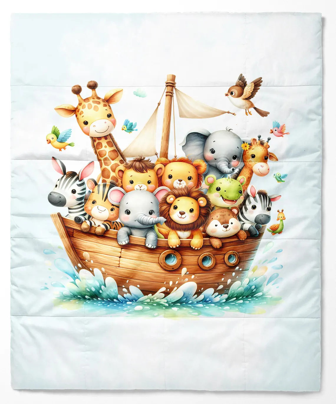 Maison De Flufari TM - Noah Ark Animal Fabric Panel for Quilting