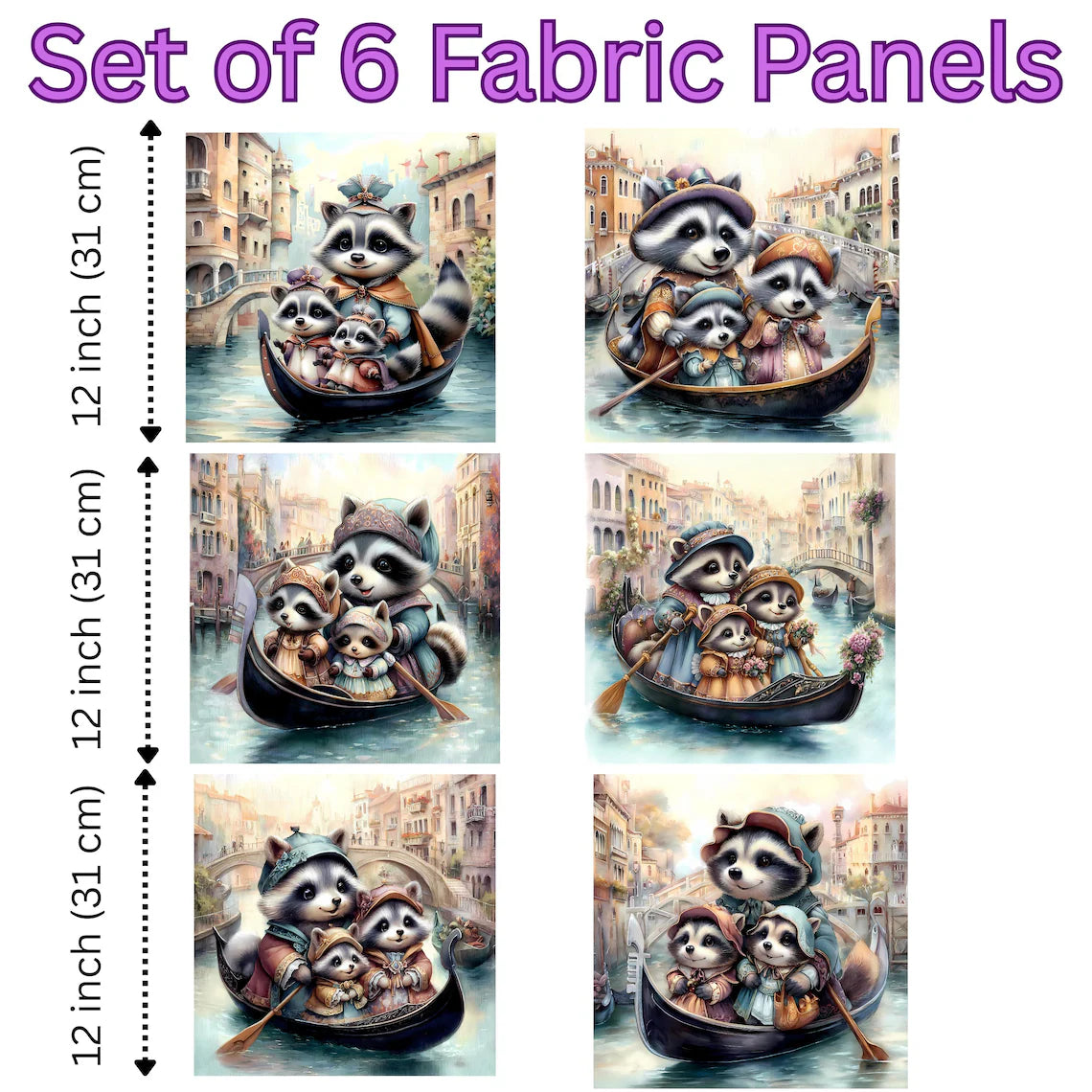 Maison De Flufari TM - Venice Cotton Fabric Panel for Quilting