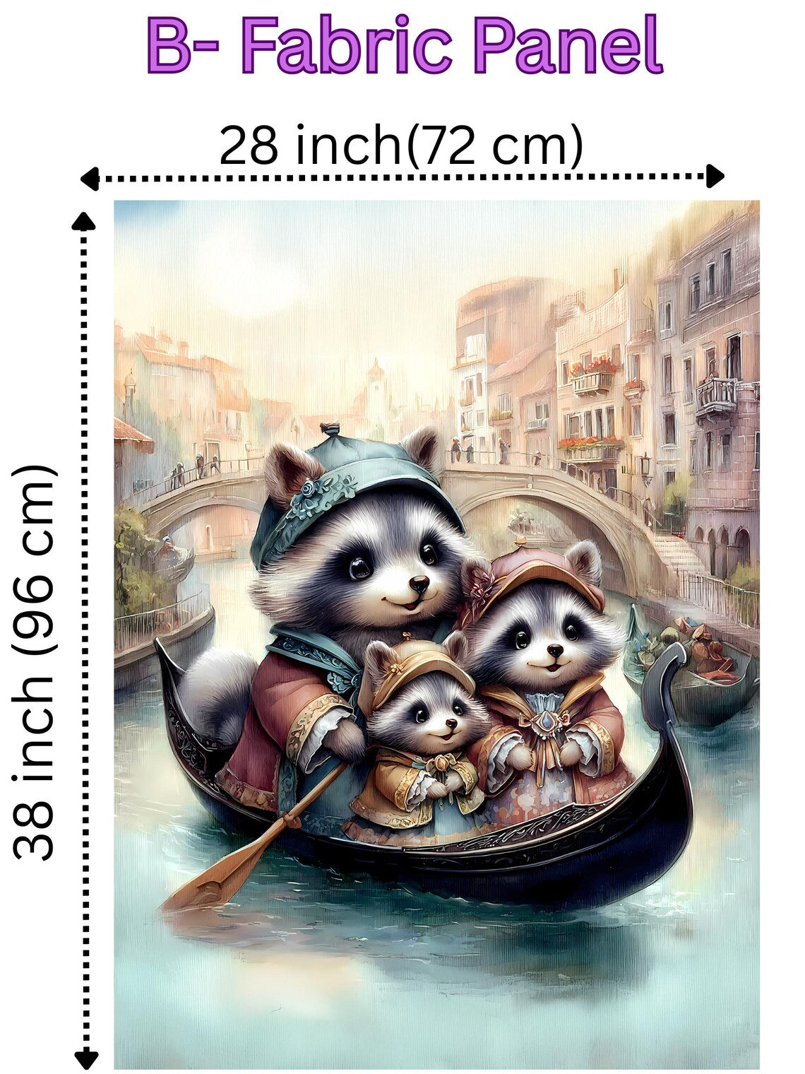 Maison De Flufari TM - Venice Cotton Fabric Panel for Quilting