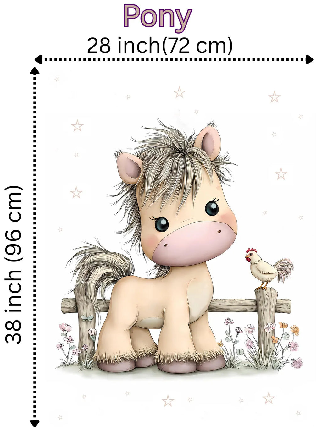 Maison De Flufari TM - Baby Horse Pony Cotton Fabric Panel