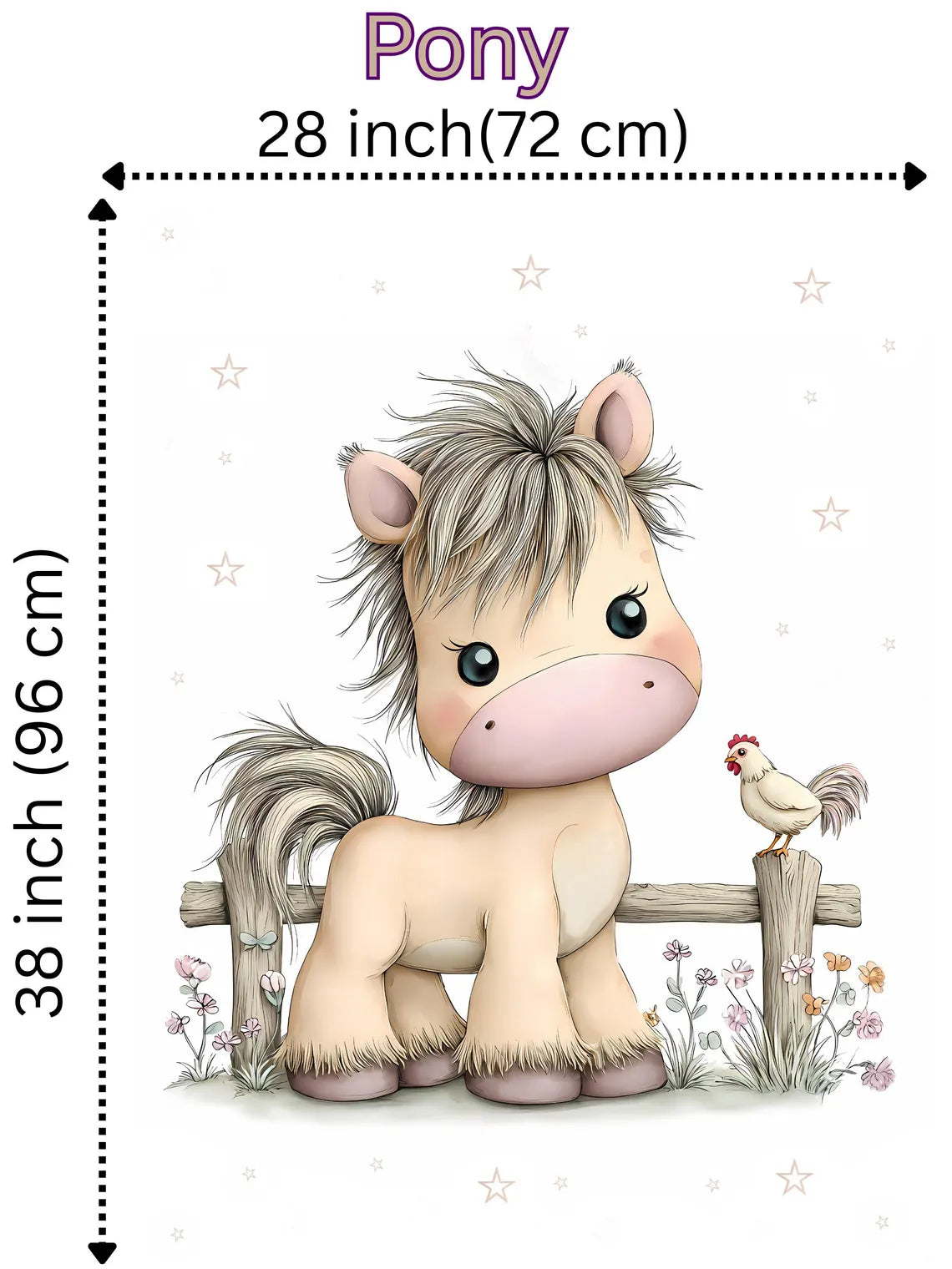 Maison De Flufari TM - Baby Horse Pony Cotton Fabric Panel