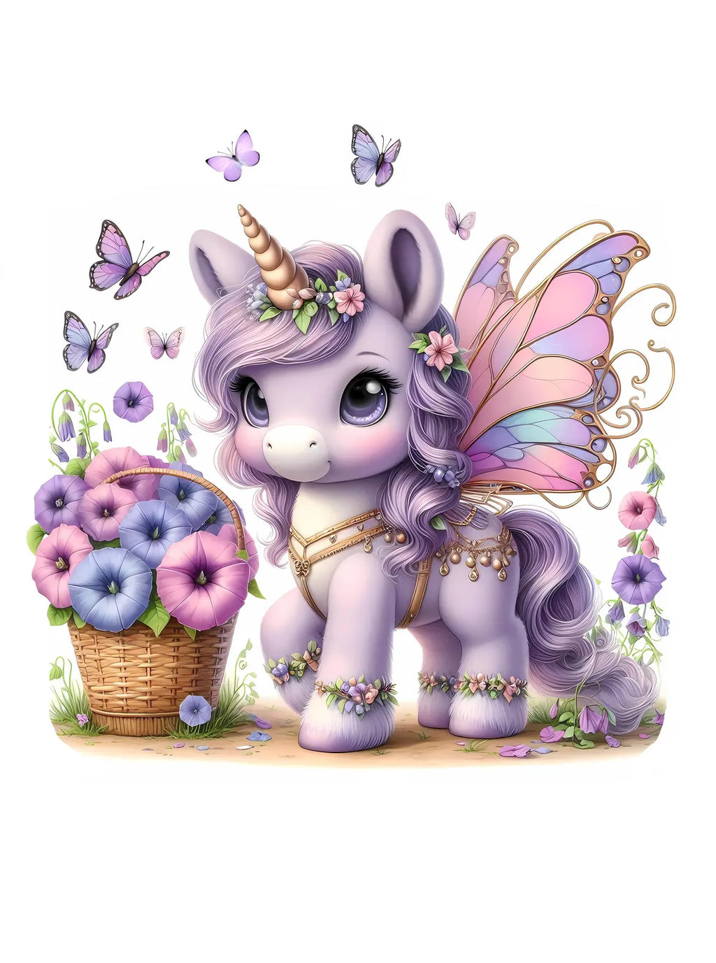 Maison De Flufari TM - Purple Unicorn Fabric Panel