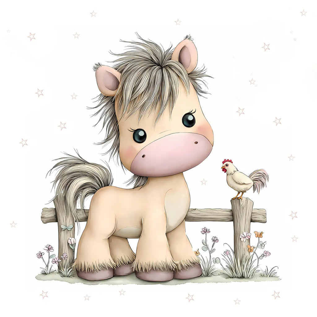 Maison De Flufari TM - Baby Horse Pony Cotton Fabric Panel