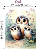 Maison De Flufari TM - Owl Family Cotton Fabric Panel Quilting
