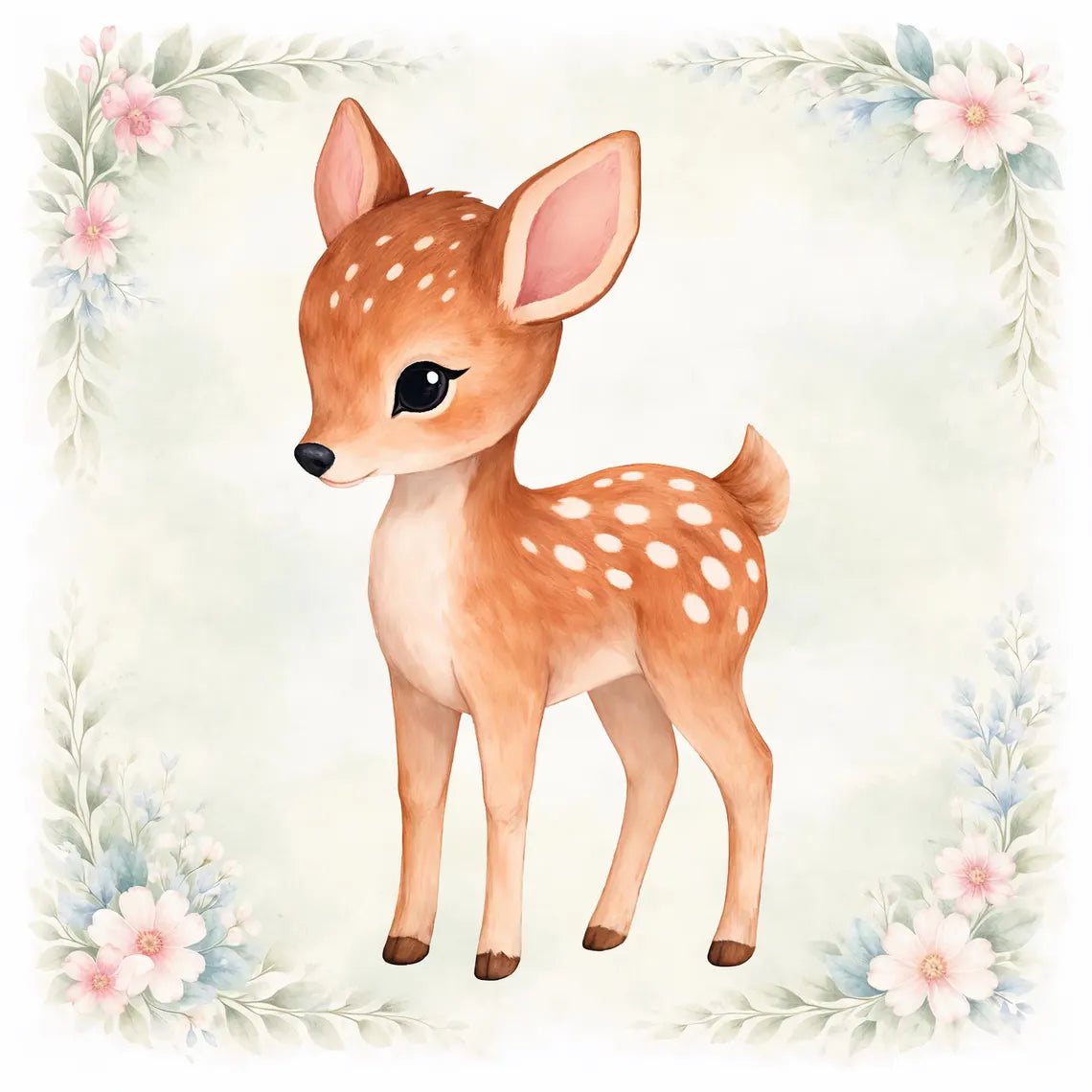Maison De Flufari TM - Woodland Tea Party Animal Fabric Panel for Quilting
