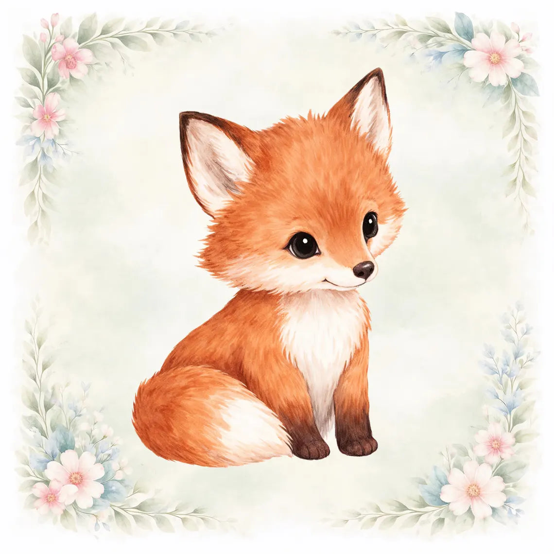 Maison De Flufari TM - Woodland Tea Party Animal Fabric Panel for Quilting