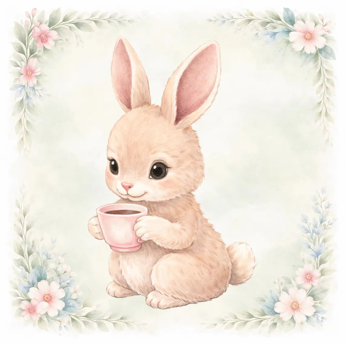 Maison De Flufari TM - Woodland Tea Party Animal Fabric Panel for Quilting