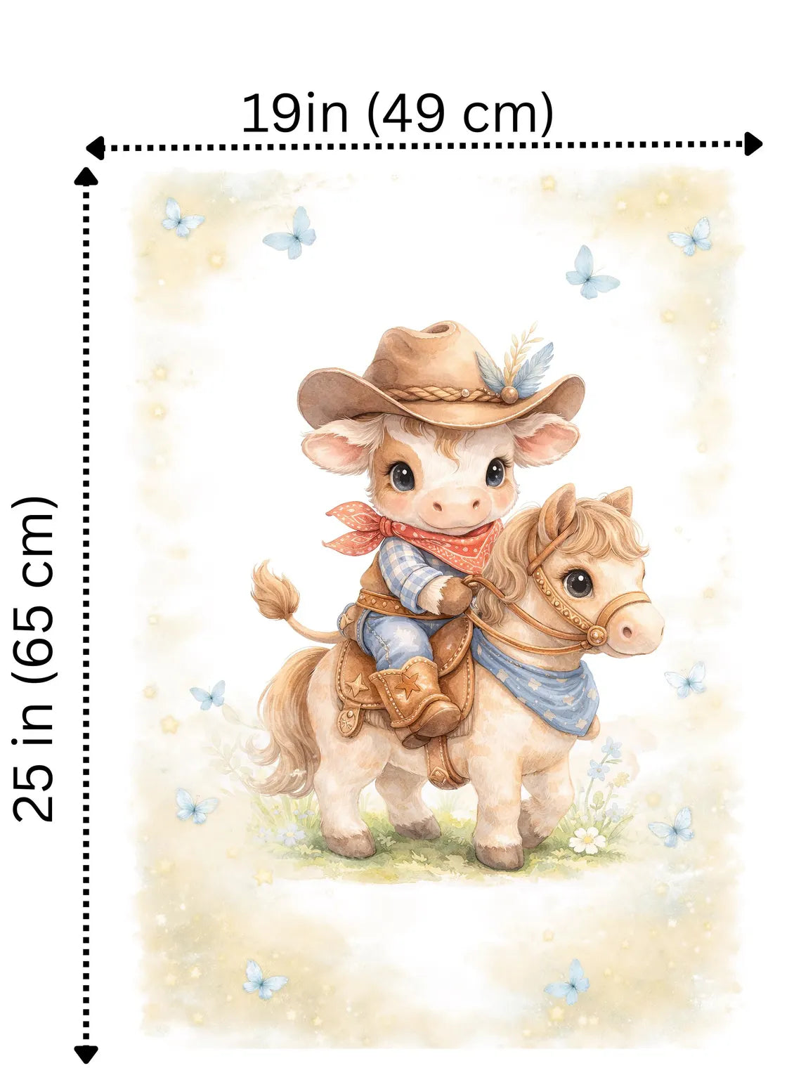Maison De Flufari TM - Little Cowboy Cotton Fabric Panel for Quilting