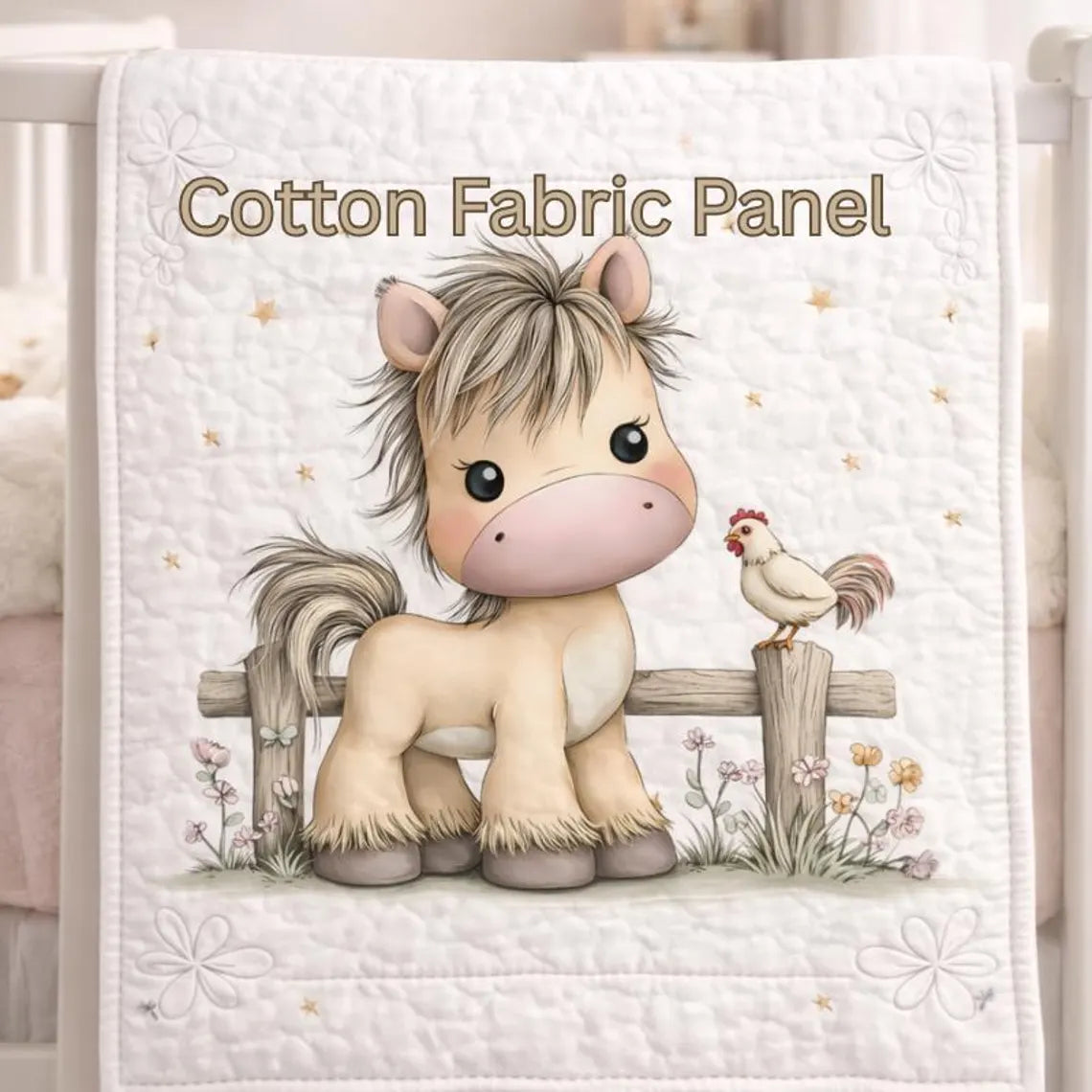 Maison De Flufari TM - Baby Horse Pony Cotton Fabric Panel