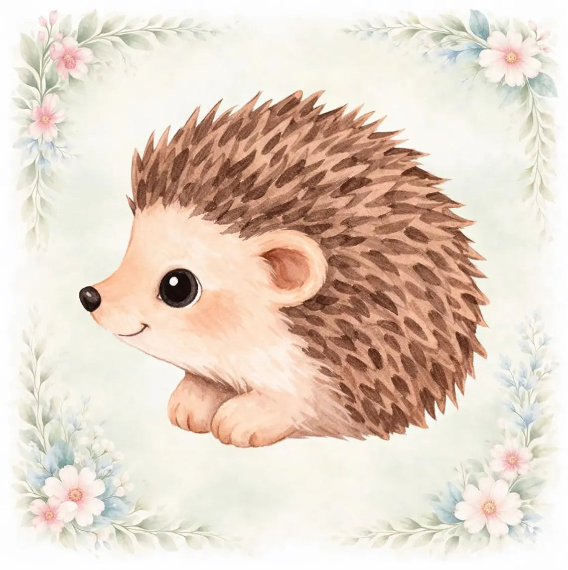 Maison De Flufari TM - Woodland Tea Party Animal Fabric Panel for Quilting