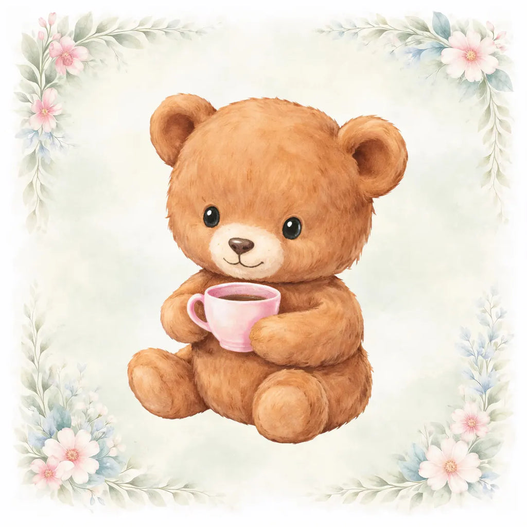 Maison De Flufari TM - Woodland Tea Party Animal Fabric Panel for Quilting