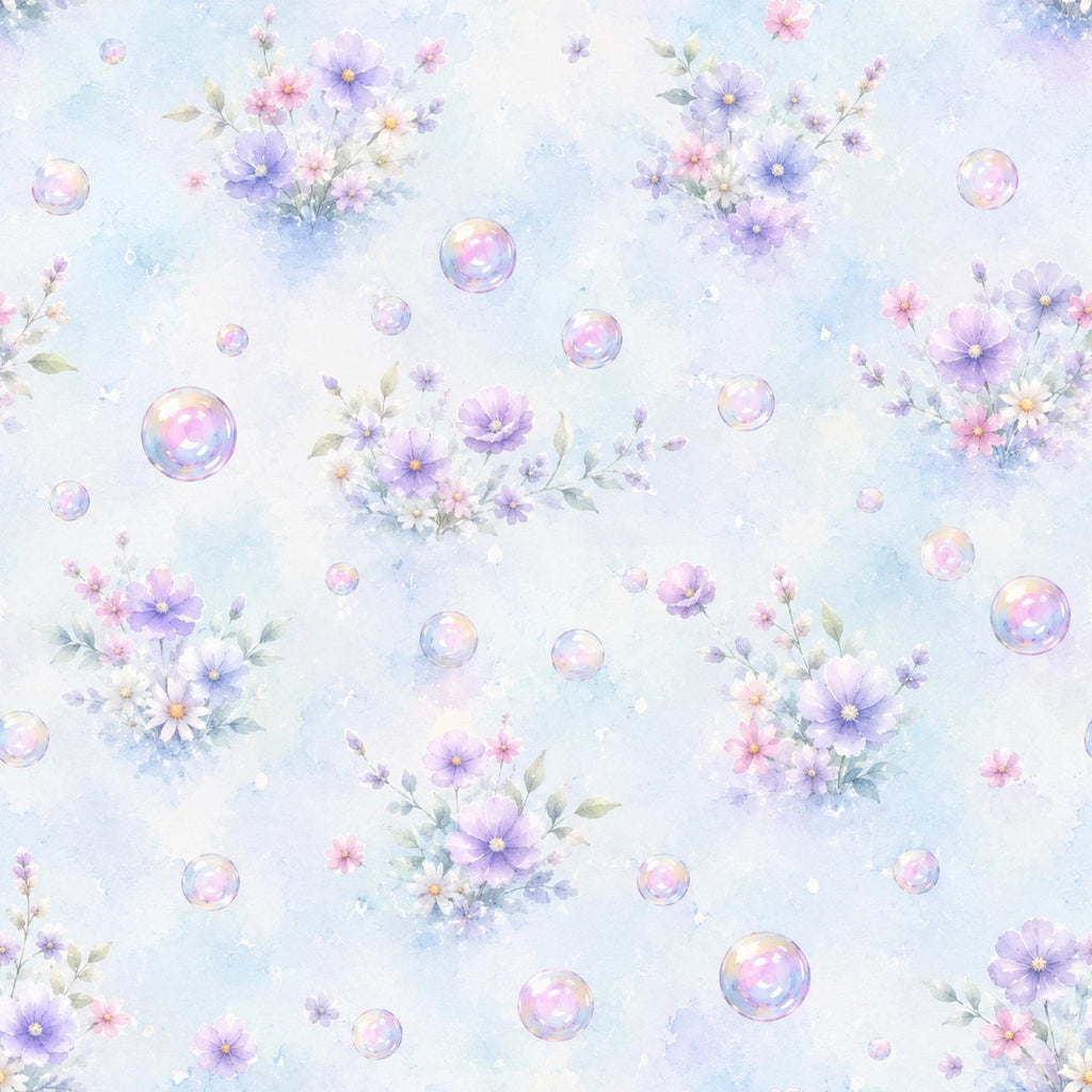 Maison De Flufari TM - Baby Girl Blue Elephant Fabric Panels • 100% Cotton Quilt Panel