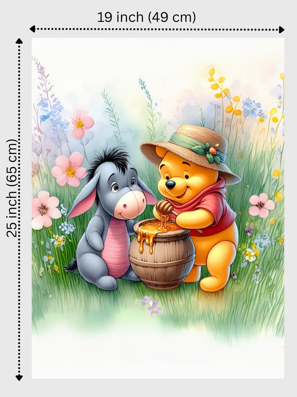 Maison De Flufari TM -Winnie the Pooh & Friends Fabric Panel • 100% Cotton Sateen • Quilting, Sewing & Nursery Decor