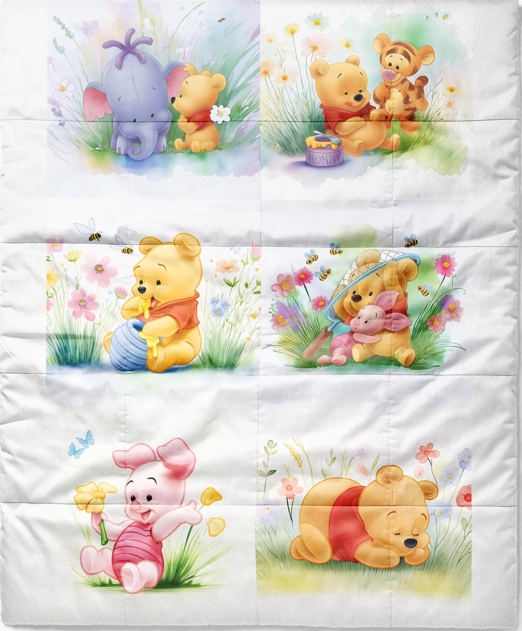 Maison De Flufari TM - Bear and Friends Fabric Panel Set • 6 Unique Designs • 12x12” (31x31 cm) • 100% Cotton Sateen • Quilting, Sewing DIY Projects