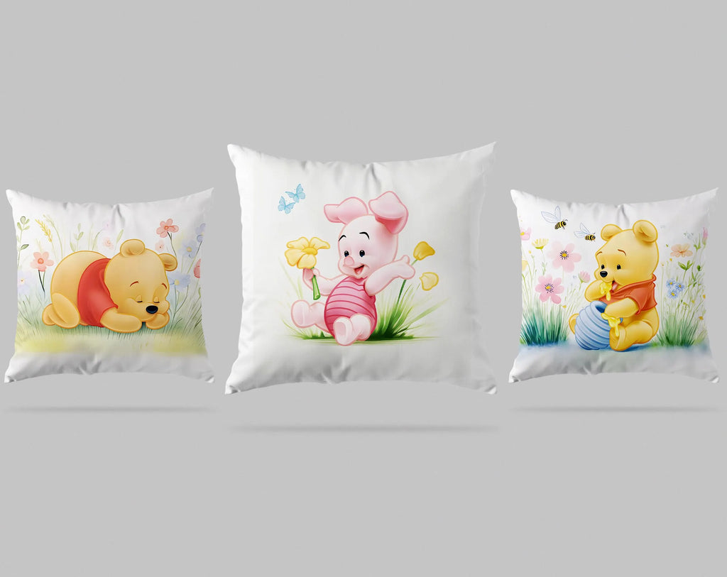 Maison De Flufari TM - Bear and Friends Fabric Panel Set • 6 Unique Designs • 12x12” (31x31 cm) • 100% Cotton Sateen • Quilting, Sewing DIY Projects
