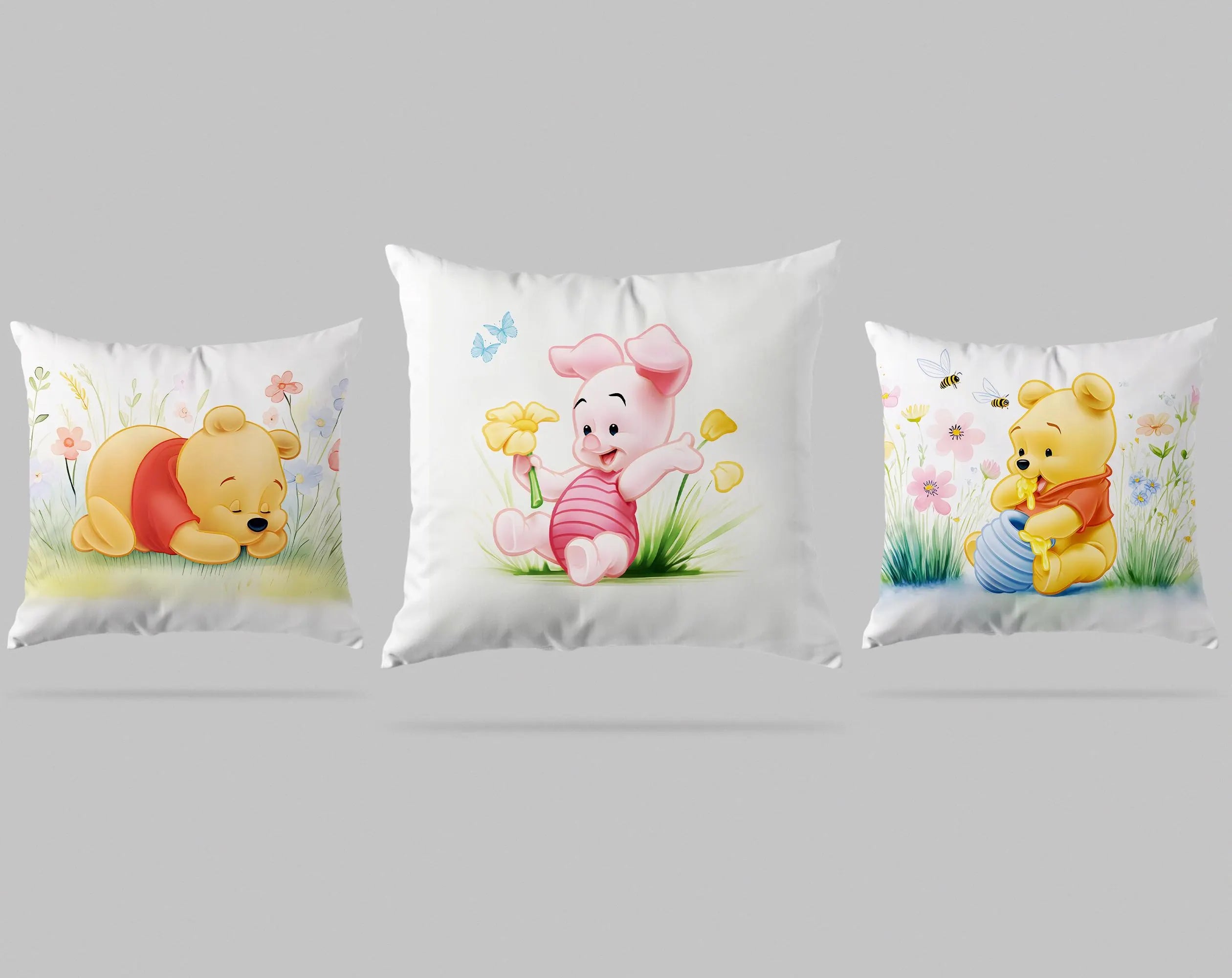 Maison De Flufari TM - Bear and Friends Fabric Panel Set • 6 Unique Designs • 12x12” (31x31 cm) • 100% Cotton Sateen • Quilting, Sewing DIY Projects