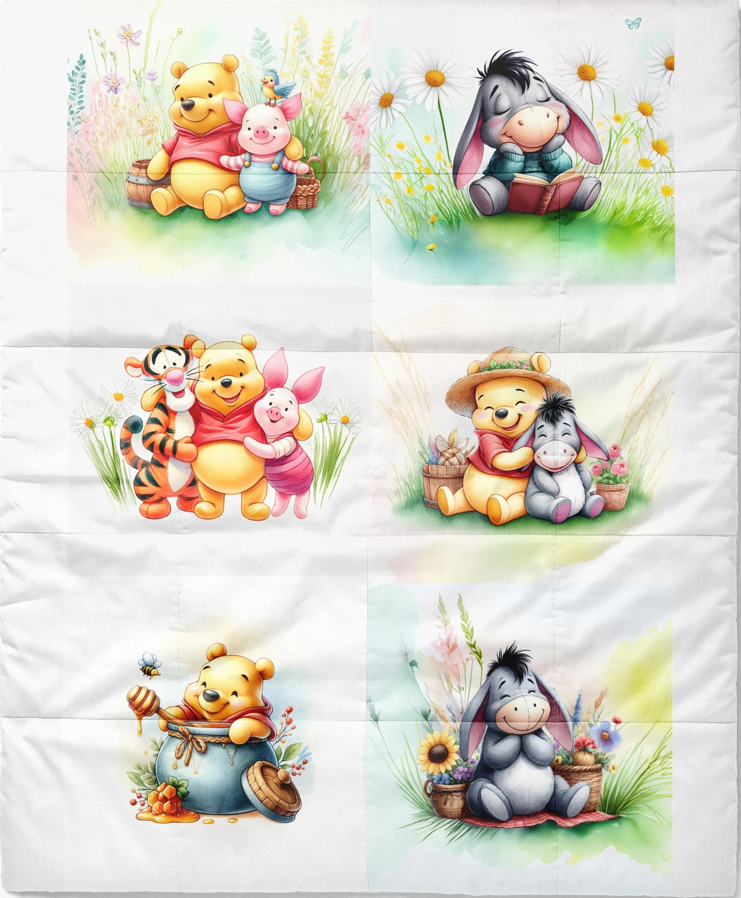 Maison De Flufari TM - Bear • Friends Fabric Panel Set • 6 Unique Designs • Quilting, Sewing DIY Projects