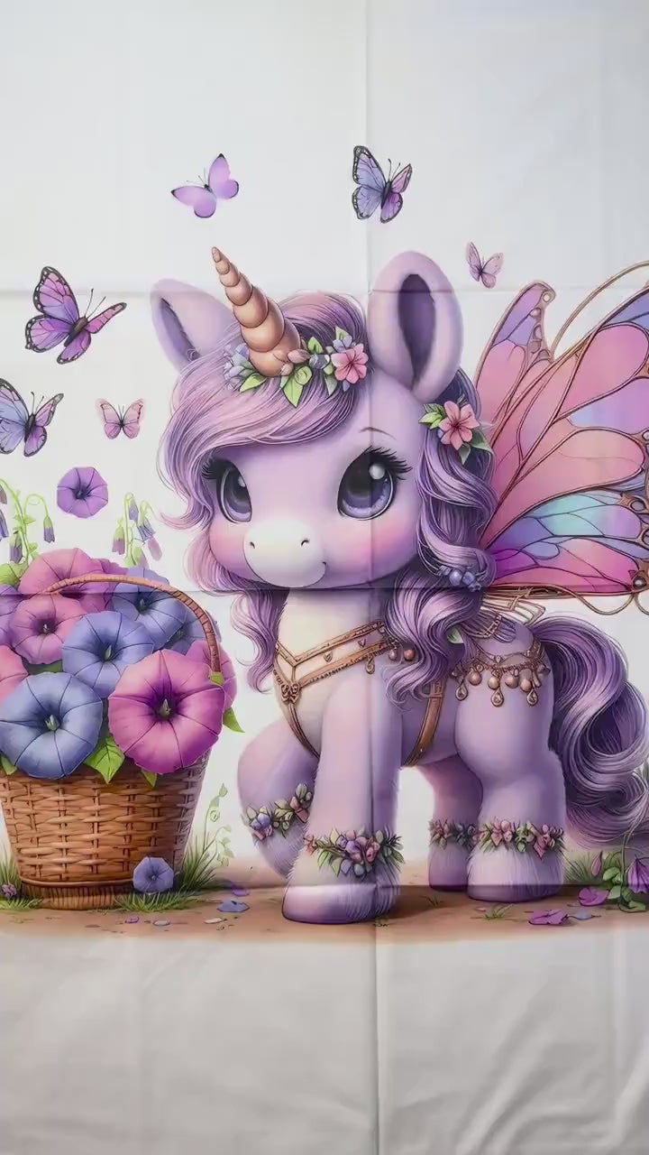 Maison De Flufari TM - Purple Unicorn Fabric Panel