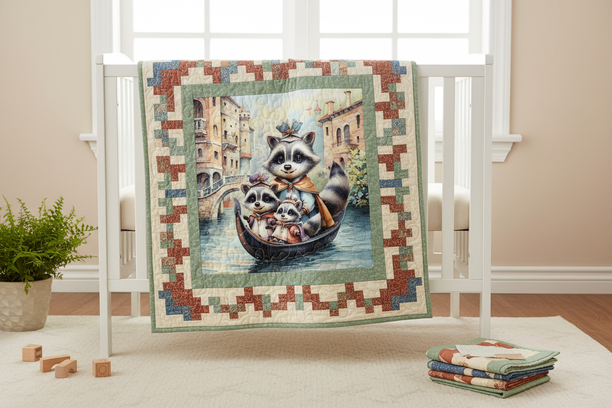 Maison De Flufari TM - Venice Cotton Fabric Panel for Quilting